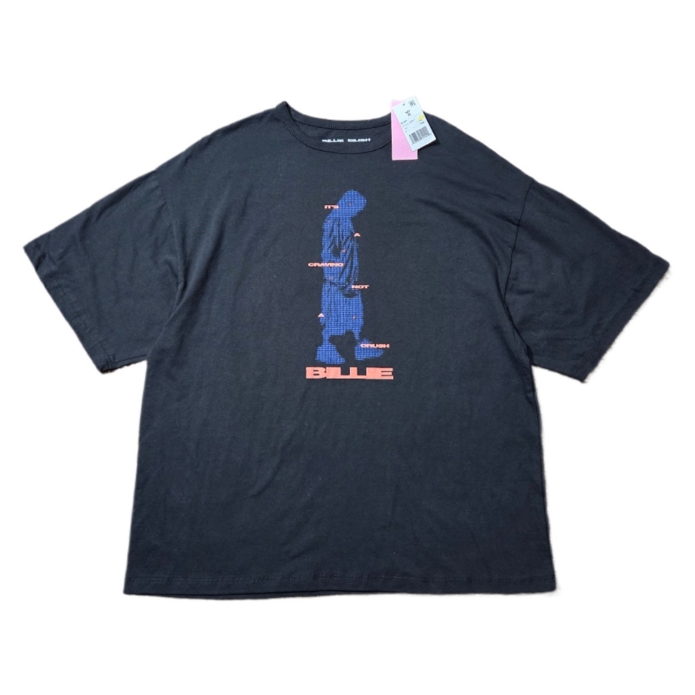 Billie Eilish Womens Size M Black Graphic Tee Craving Not A Crush New With Tags
